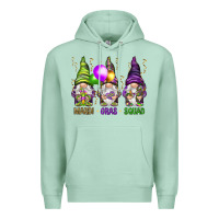 Seafoam Mardi Gras squad with gnomies Premium Hoodie - HowdyJamesFarm