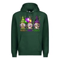 Sports Green Mardi Gras squad with gnomies Premium Hoodie - HowdyJamesFarm
