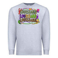 Heather Grey louisiana louisiana louisiana mardi gras Premium Sweatshirt - OliviaCreatesArt
