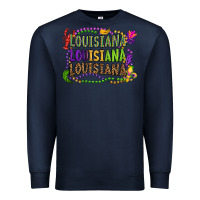 Navy louisiana louisiana louisiana mardi gras Premium Sweatshirt - OliviaCreatesArt