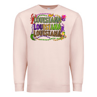 Pale Pink louisiana louisiana louisiana mardi gras Premium Sweatshirt - OliviaCreatesArt