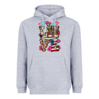 Heather Grey love valentine's day army boots olivia Heavyweight Hoodie - OliviaCreatesArt