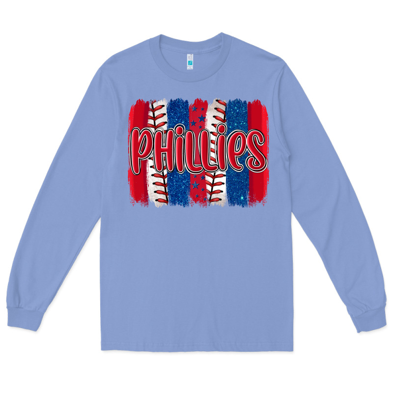 Phillies Baseball Team Spirit Brushstrokes Long Sleeve Tee by Artiststas | Teevron