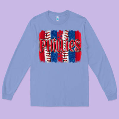 Phillies Baseball Team Spirit Brushstrokes Long Sleeve Tee Designed By Artiststas