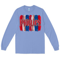 Colony Blue phillies baseball team spirit brushstrokes Long Sleeve Tee - Artiststas
