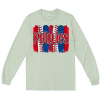 Matcha phillies baseball team spirit brushstrokes Long Sleeve Tee - Artiststas