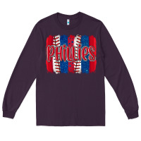 Plum phillies baseball team spirit brushstrokes Long Sleeve Tee - Artiststas