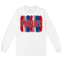 White phillies baseball team spirit brushstrokes Long Sleeve Tee - Artiststas