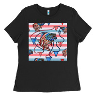 Black american flag bass Ladies Tee - BundleAndBundleShop