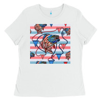 White american flag bass Ladies Tee - BundleAndBundleShop