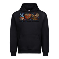 Black Western Peace Love American Golden Eagle Urban Hoodie - LillyAllenDesigns