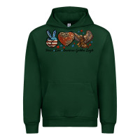 Forest Green Western Peace Love American Golden Eagle Urban Hoodie - LillyAllenDesigns
