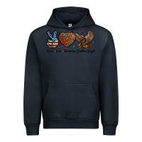 Navy Western Peace Love American Golden Eagle Urban Hoodie - LillyAllenDesigns