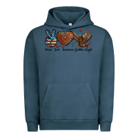 Pigment Midnight Navy Western Peace Love American Golden Eagle Urban Hoodie - LillyAllenDesigns