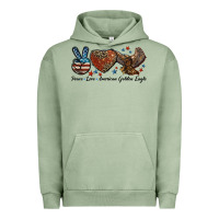 Pigment Oil Green Western Peace Love American Golden Eagle Urban Hoodie - LillyAllenDesigns