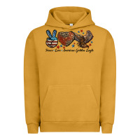 Pigment Peanut Butter Western Peace Love American Golden Eagle Urban Hoodie - LillyAllenDesigns