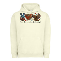 Pigment Pistachio Western Peace Love American Golden Eagle Urban Hoodie - LillyAllenDesigns