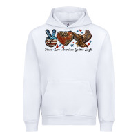 White Western Peace Love American Golden Eagle Urban Hoodie - LillyAllenDesigns