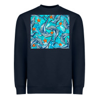 Navy humpback whale Heavyweight Sweatshirt - BarkalooDesign