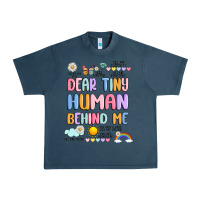 Midnight Navy dear tiny human behind me Urban Heavy Tee - JahusDesignShop