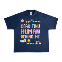 Navy dear tiny human behind me Urban Heavy Tee - JahusDesignShop
