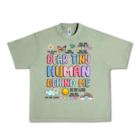 Oil Green dear tiny human behind me Urban Heavy Tee - JahusDesignShop