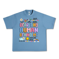 Pebble Blue dear tiny human behind me Urban Heavy Tee - JahusDesignShop