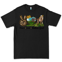 Black Peace Love Nubian Goat Premium Tee - LillyAllenDesigns
