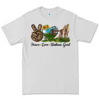 Dove Grey Peace Love Nubian Goat Premium Tee - LillyAllenDesigns