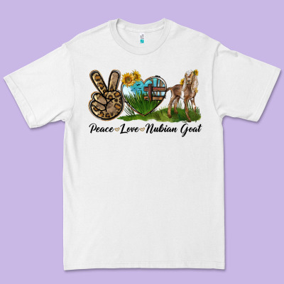 Peace Love Nubian Goat Premium Tee Designed By Lillyallendesigns