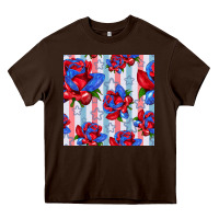 Chocolate Brown patriotic roses Heavy Core Tee - BundleAndBundleShop