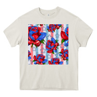 Cream patriotic roses Heavy Core Tee - BundleAndBundleShop