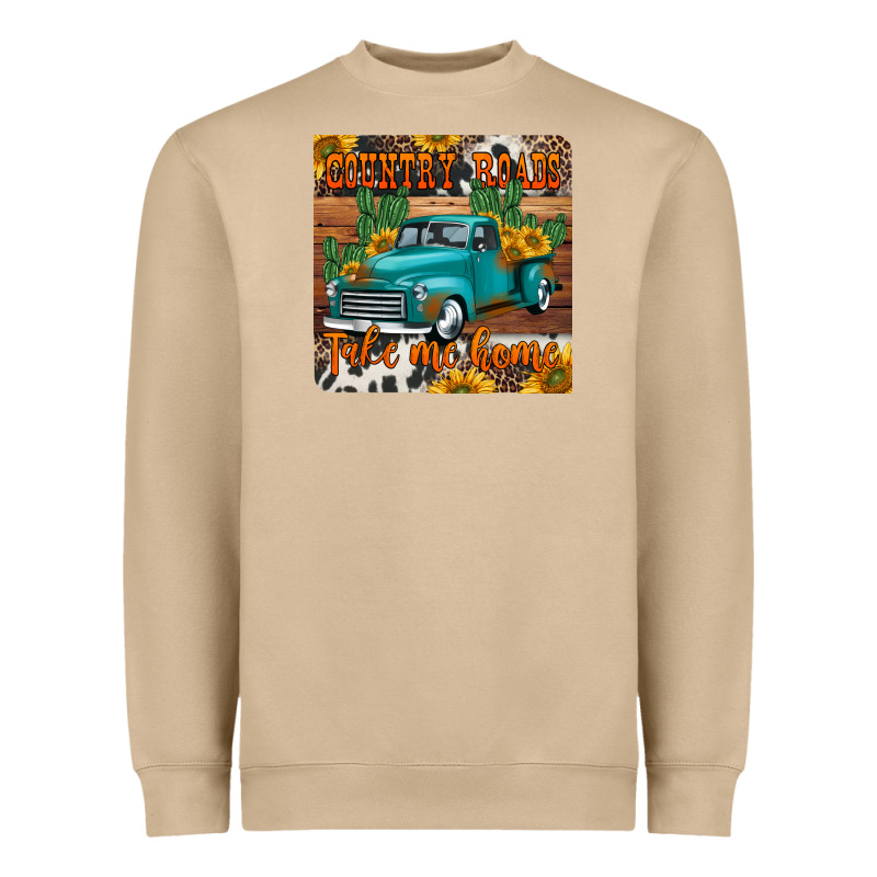 Country Roads Take Me Home Truck Coaster Heavyweight Sweatshirt by Jasminsmagicworld | Teevron