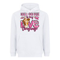White iced coffee is my love language Heavyweight Hoodie - OliviaCreatesArt