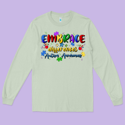 Embrace Differences Long Sleeve Tee Designed By Artiststas