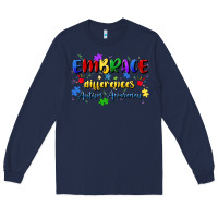 Navy embrace differences Long Sleeve Tee - Artiststas