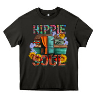 Asphalt hippie soul with caravan and flowers Heavy Core Tee - Artiststas