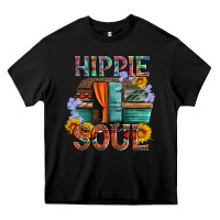 Black hippie soul with caravan and flowers Heavy Core Tee - Artiststas