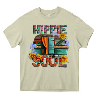 Mossy hippie soul with caravan and flowers Heavy Core Tee - Artiststas