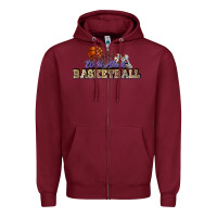 Burgundy Wild about Basketball Zipper Hoodie - HowdyJamesFarm