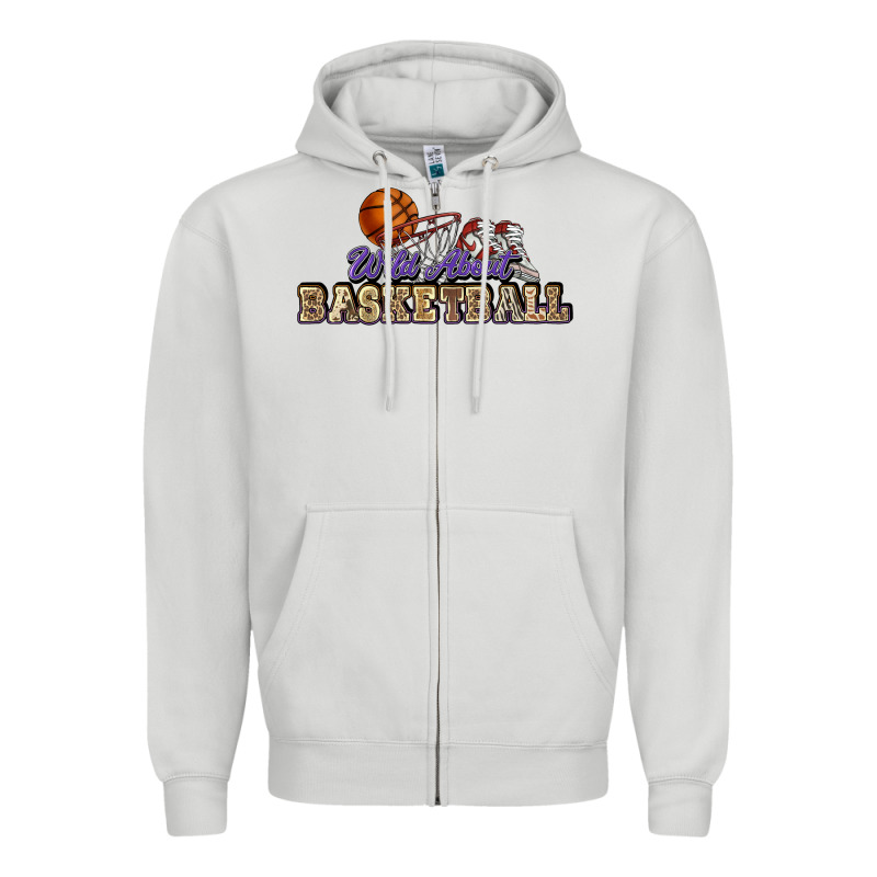 Wild About Basketball Zipper Hoodie by HowdyJamesFarm | Teevron