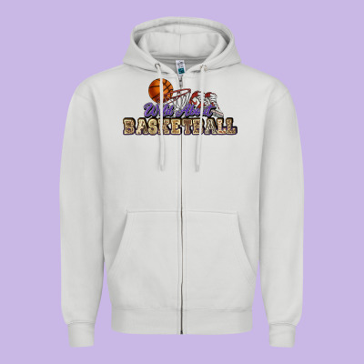 Wild About Basketball Zipper Hoodie Designed By Howdyjamesfarm