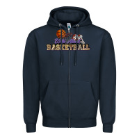 Navy Wild about Basketball Zipper Hoodie - HowdyJamesFarm