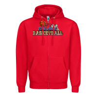 Red Wild about Basketball Zipper Hoodie - HowdyJamesFarm