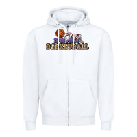 White Wild about Basketball Zipper Hoodie - HowdyJamesFarm