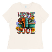 Bone hippie soul with caravan and flowers Ladies Tee - Artiststas
