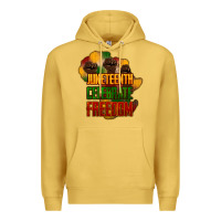 Antique Gold Juneteenth celebrate freedom Premium Hoodie - HowdyJamesFarm