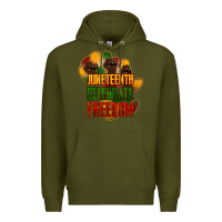 Army Green Juneteenth celebrate freedom Premium Hoodie - HowdyJamesFarm