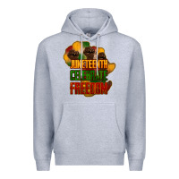 Heather Grey Juneteenth celebrate freedom Premium Hoodie - HowdyJamesFarm