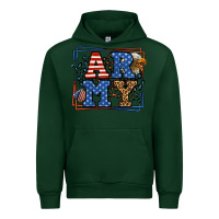 Forest Green Army Veteran leopard frame 4th of July Urban Hoodie - LillyAllenDesigns